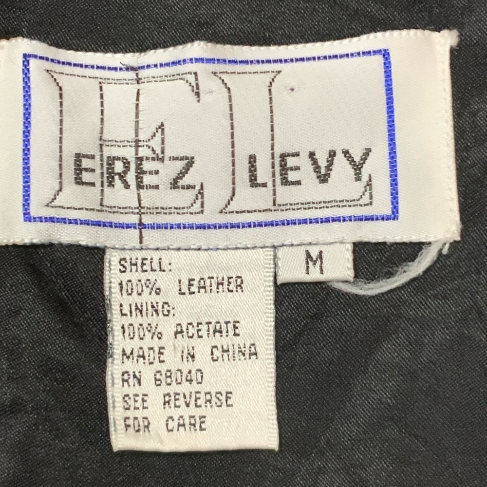 Erez Levy Vintage 80s Black Suede Embroidered Vest Paisley Folk Boho Art SZ M - Picture 5 of 6